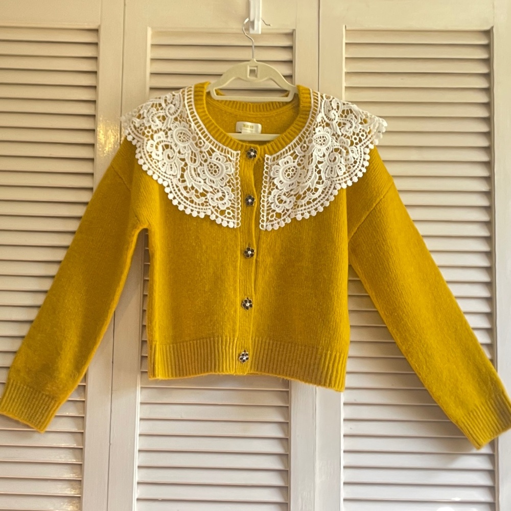 Anthropologie Maeve Lace Cardigan Sweater